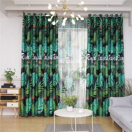 Mørklægningsgardin med jungleblad mønster
