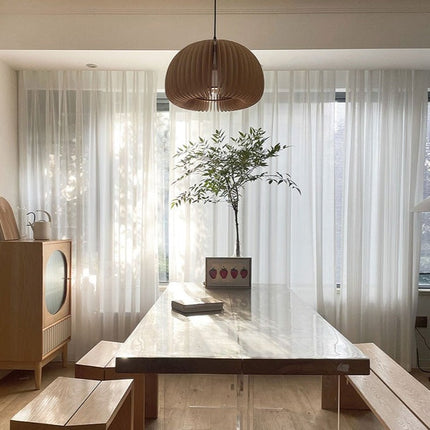 Elegant plisseret transparent gardin