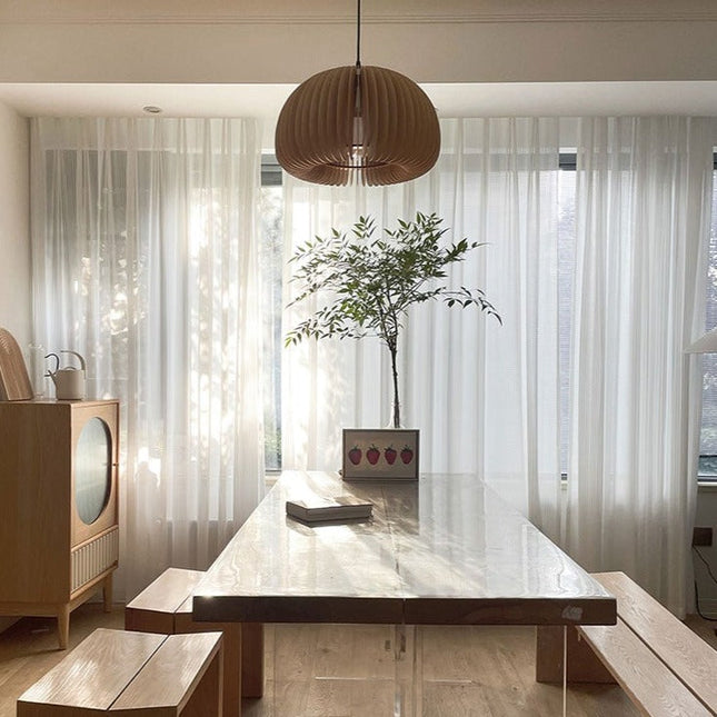 Elegant plisseret transparent gardin