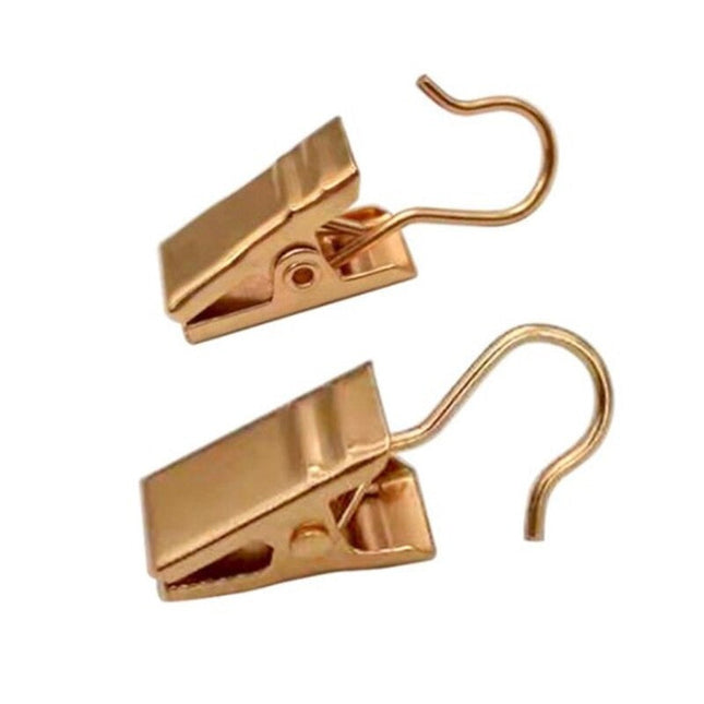 Gardinklemmer med kroge i metal