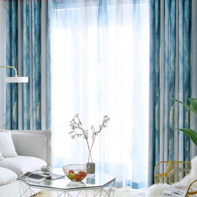 Gardin med moderne sildebensmønster