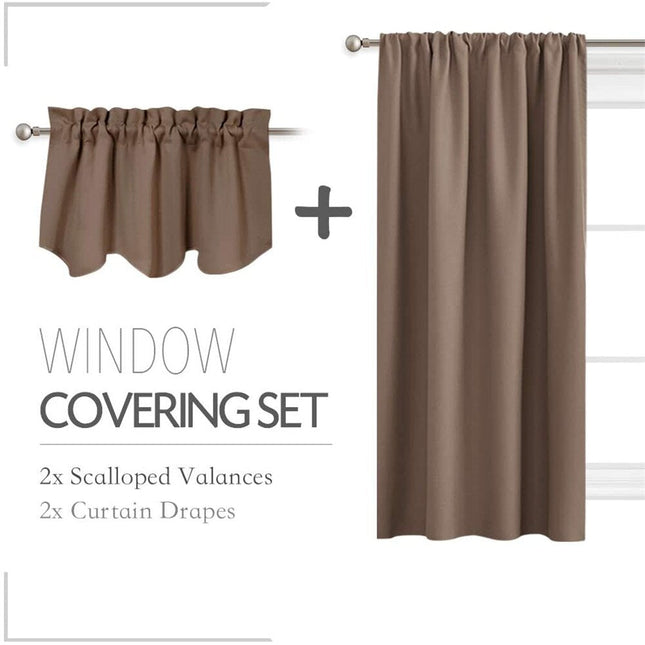 Mørklægningsgardin sæt med kappe til vindue