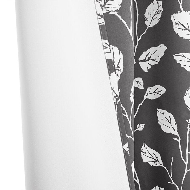 Udendørs gardin med hvidt bladmotiv