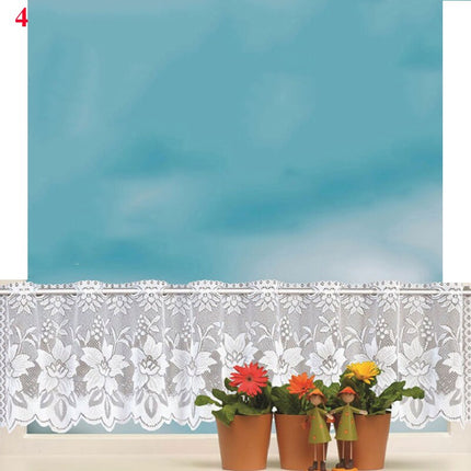 Køkkengardin i blonder med buekant