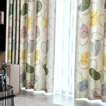 Gardin med grønt og lime mønster