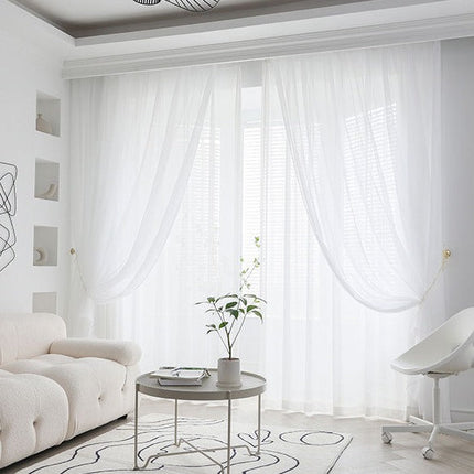 Klassisk hvidt gennemsigtigt gardin til stue