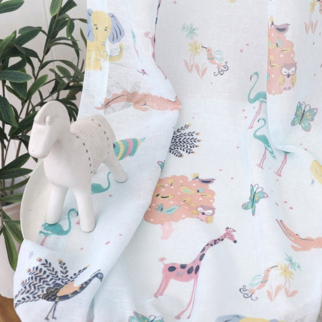 Børnegardin med søde ugler