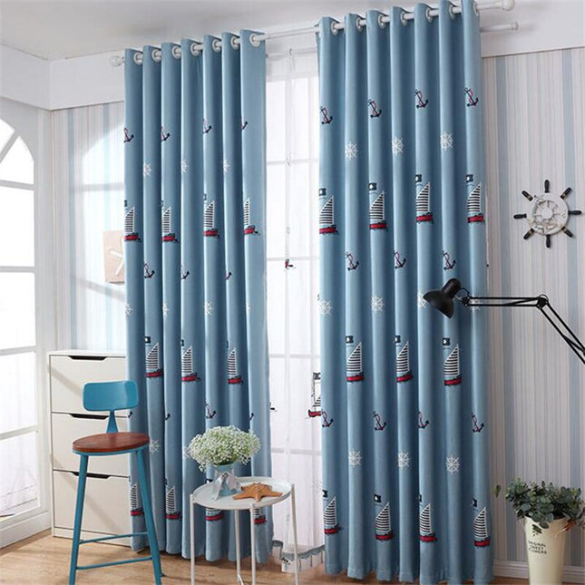 Mørklægningsgardin til børneværelse med skibe