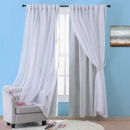 Dobbeltlags gardin med voile til soveværelse