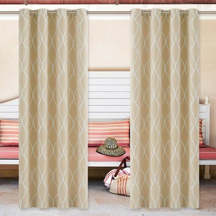 Lyst udendørs gardin med bølgemønster