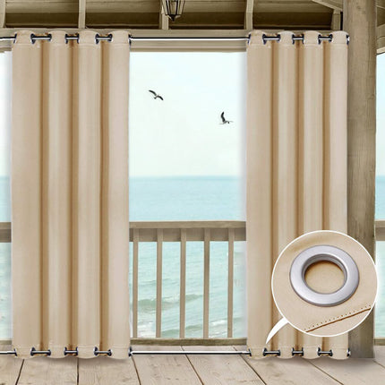 Vejrbestandigt gardin til pergola i beige