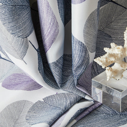 Lilla mønstret mørklægningsgardin til soveværelse