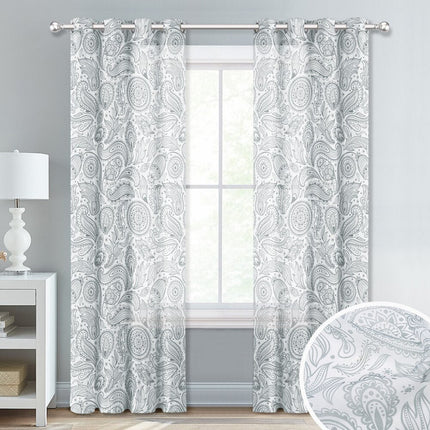 Let gardin med brunt paisley-mønster