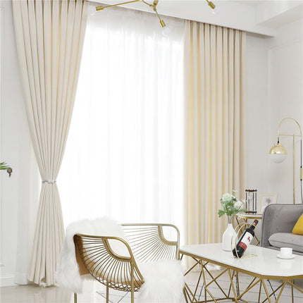 Mørklægningsgardin i elegant beige fløjl