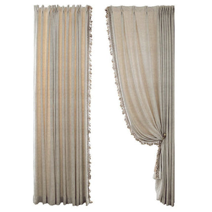 Naturligt boho gardin med kvaster