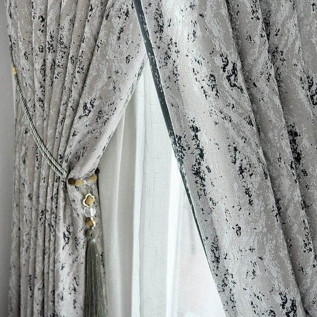 Mørklægningsgardin med unikt marmoreret mønster