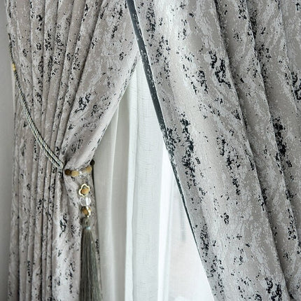 Mørklægningsgardin med unikt marmoreret mønster