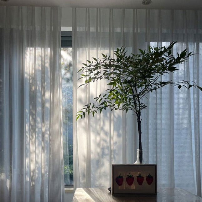 Elegant plisseret transparent gardin