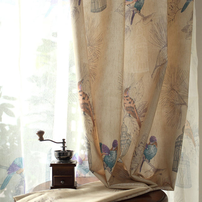 Lilla gardin med fugle og burmotiv