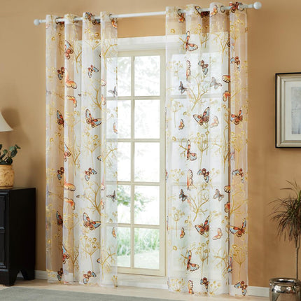 Let gardin med broderede sommerfugle