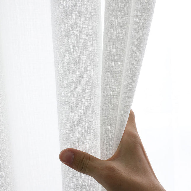 Hvidt let gardin med struktur