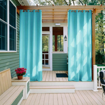 Turkis vandafvisende gardin med øjer