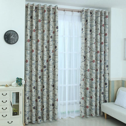 Mørklægningsgardin med maritimt tema til drengeværelse