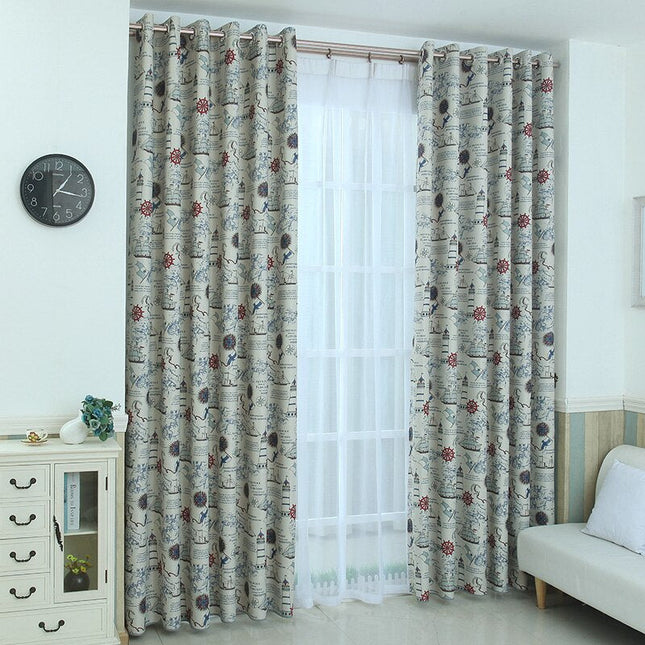 Mørklægningsgardin med maritimt tema til drengeværelse