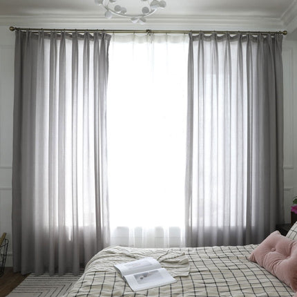 Hvidt let gardin med struktur