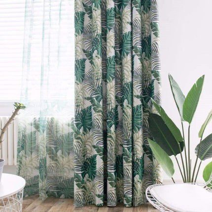 Mørklægningsgardin med tropisk bladprint