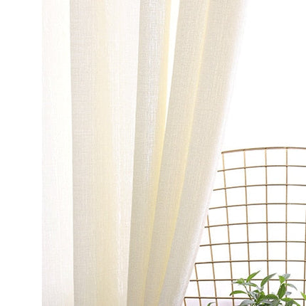 Hvidt let gardin med struktur