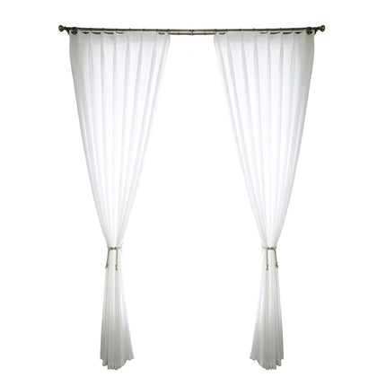 Hvidt let gardin med struktur