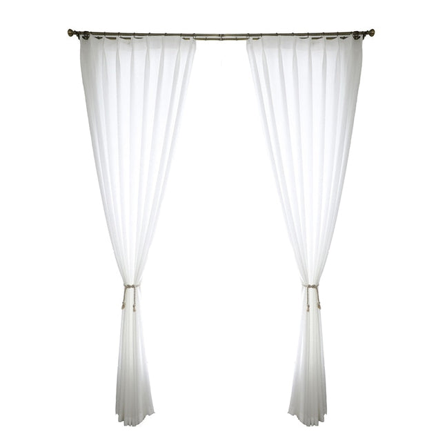 Hvidt let gardin med struktur