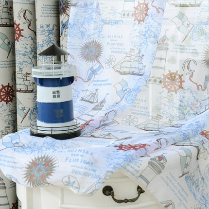 Let gardin med maritimt print