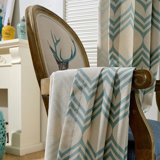 Gardin med skandinavisk geometrisk mønster