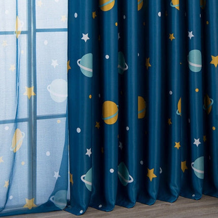 Mørklægningsgardin med planeter til børneværelset