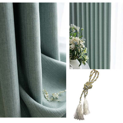 Mintgrønt mørklægningsgardin med fin struktur