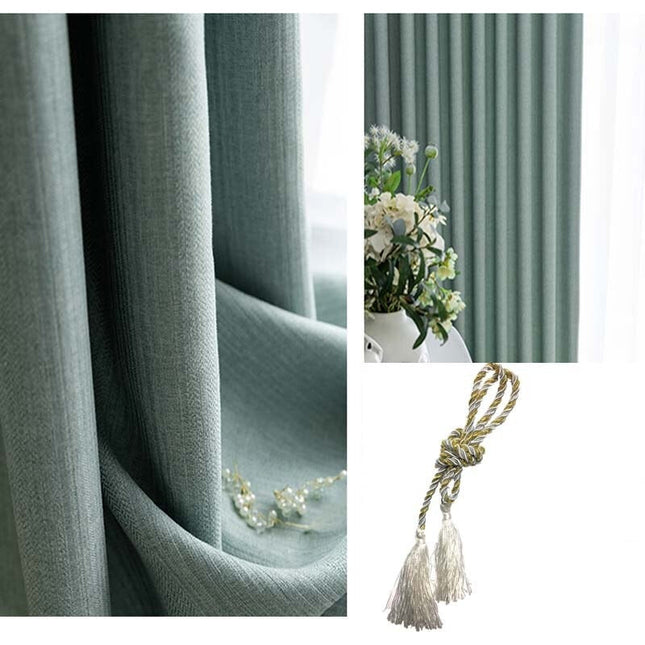 Mintgrønt mørklægningsgardin med fin struktur