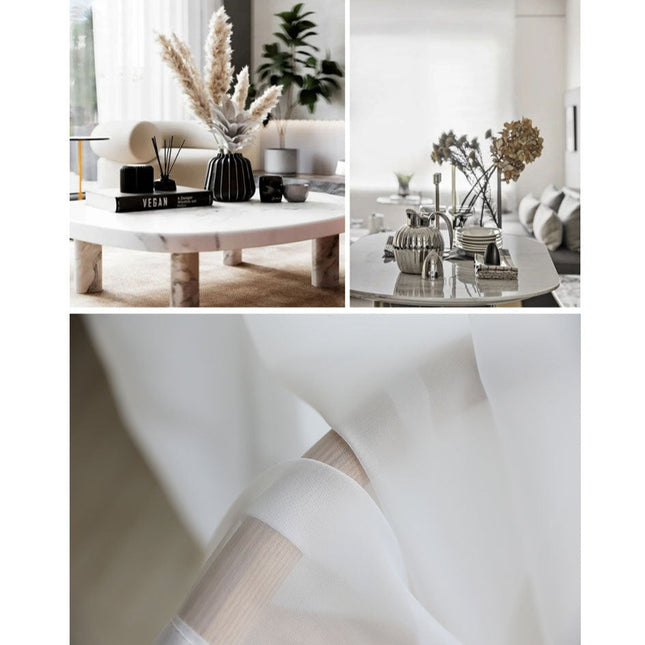 Klassisk hvidt gennemsigtigt gardin til stue