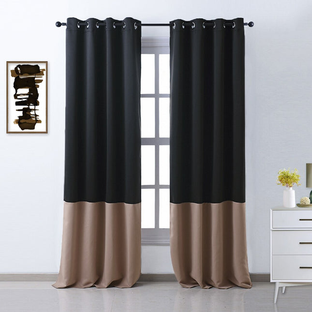 Tofarvet mørklægningsgardin med moderne design