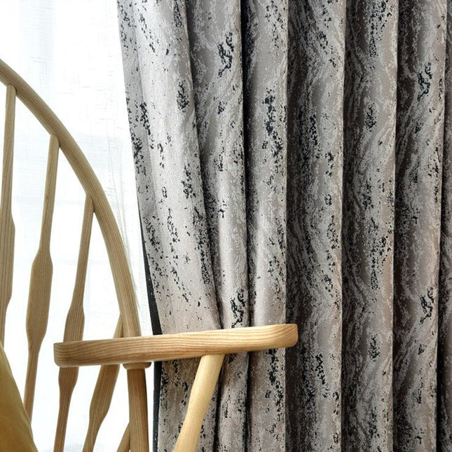 Mørklægningsgardin med unikt marmoreret mønster
