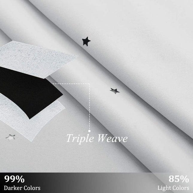 Mørklægningsgardin med stjerner til børneværelse