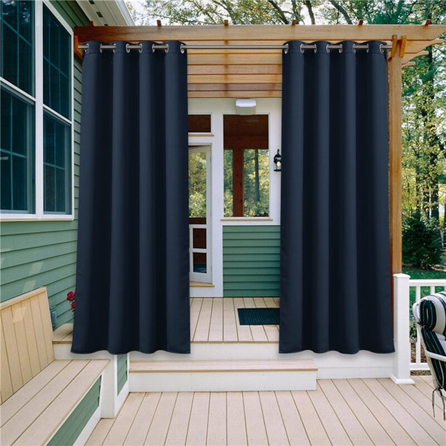 Brunt udendørs gardin med øjer