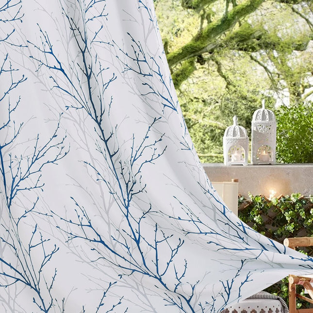 Udendørs gardin med moderne grenmønster