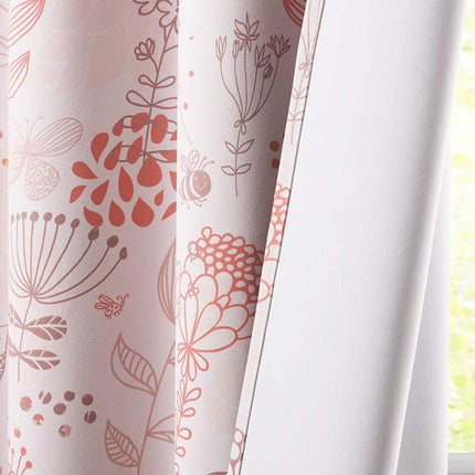 Gardin med stiliseret blomstermotiv