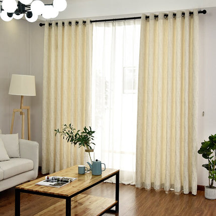 Råhvidt gardin med rustik tekstur