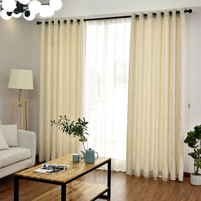 Råhvidt gardin med rustik tekstur