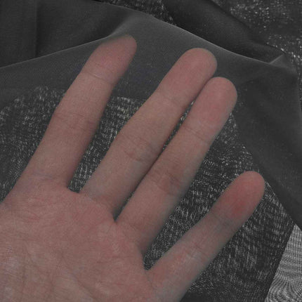 Mørkegråt transparent gardin med stropper