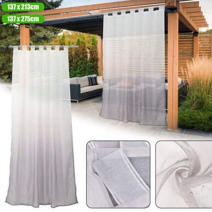 Udendørs voile gardin med grå gradient