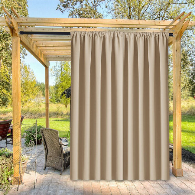 Beige udendørs gardin med løbegang